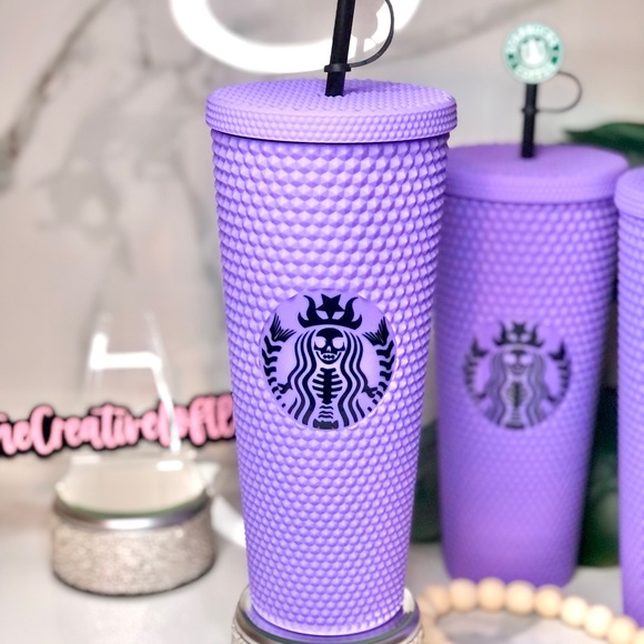 Custom 24oz Spooky Mermaid Studded Tumbler 💜 - Picture 3 of 7